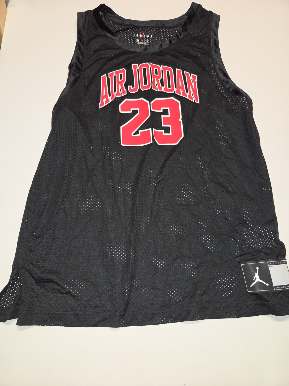 Air Jordan 23 Black Red Mesh Basketball Jersey